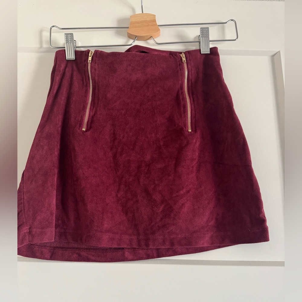 Burgundy Mini Skirt